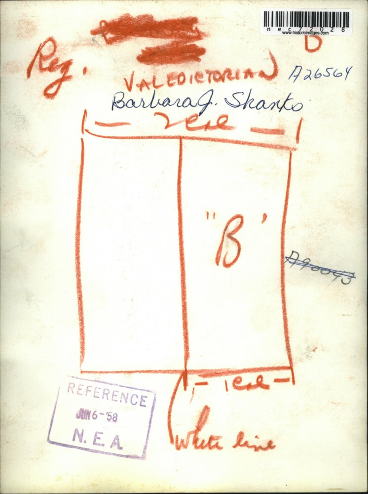 1958 Press Photo Barbara G Shanko, performer & valedictorian