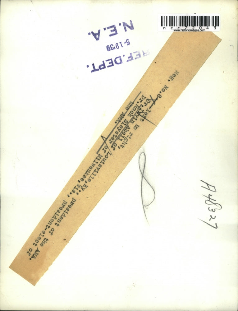 1939 Press Photo Dr Irvin Abell of KY & pres of AMA with Dr Rock Sleyester