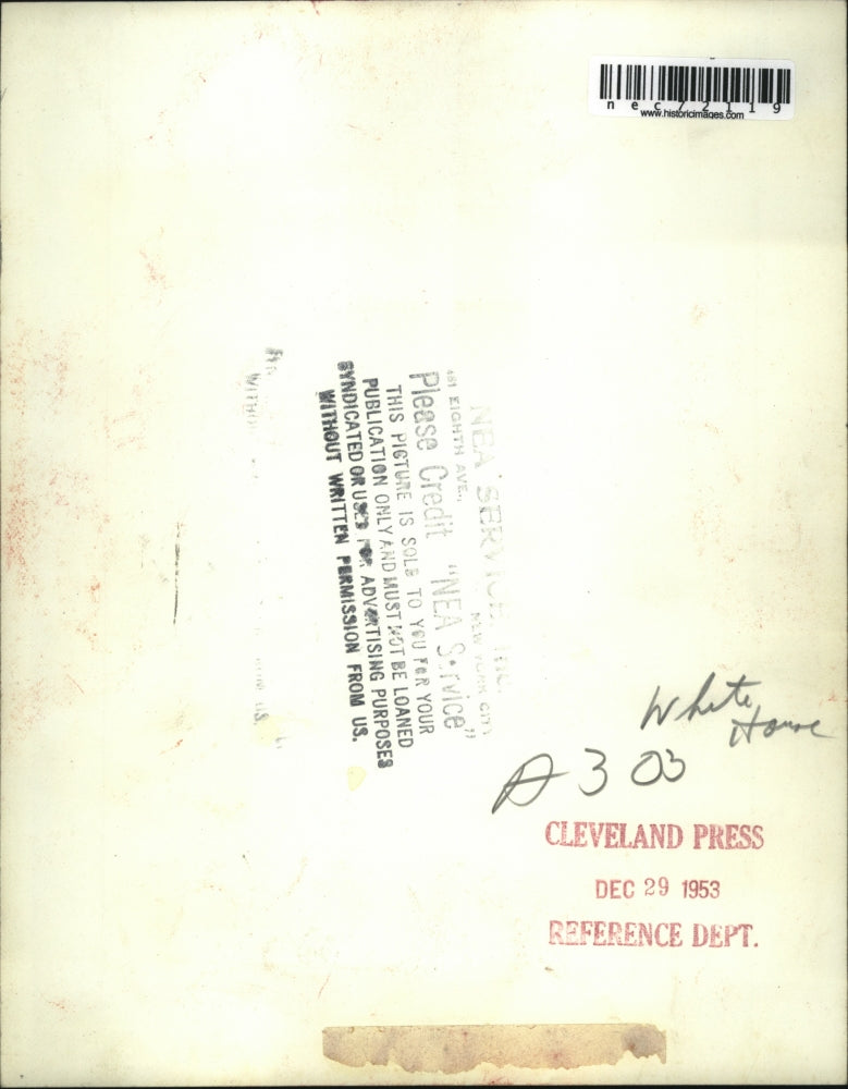 1953 Press Photo A man sortinhg mail into postal slots - nec72119