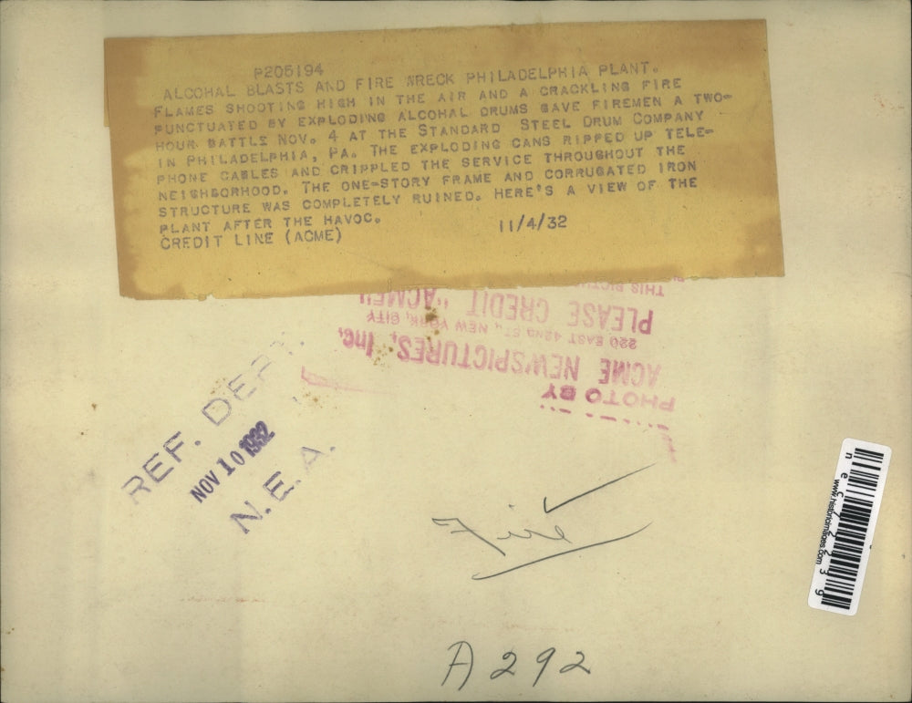 1932 Press Photo Philadelphia, Pa plant destroyed by an explosion