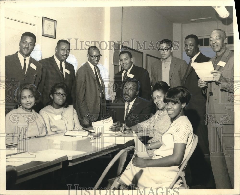 1966 Press Photo Cleveland Democrats Bertha Lawson, Marcia Banks, Wm Franklin