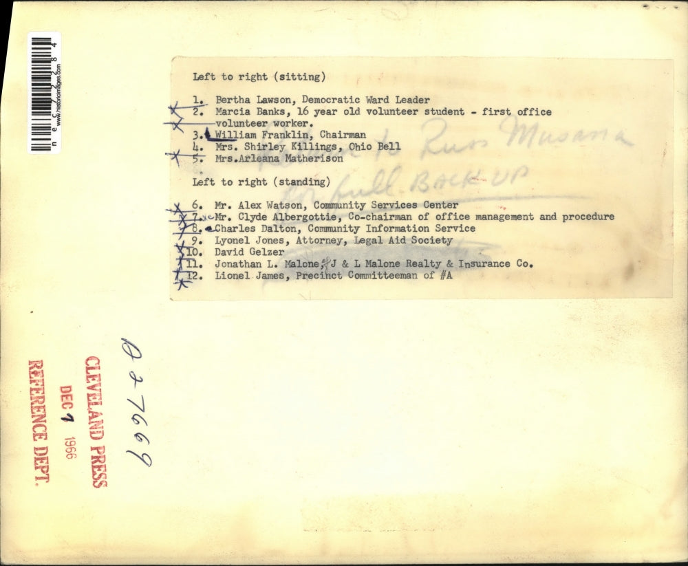 1966 Press Photo Cleveland Democrats Bertha Lawson, Marcia Banks, Wm Franklin