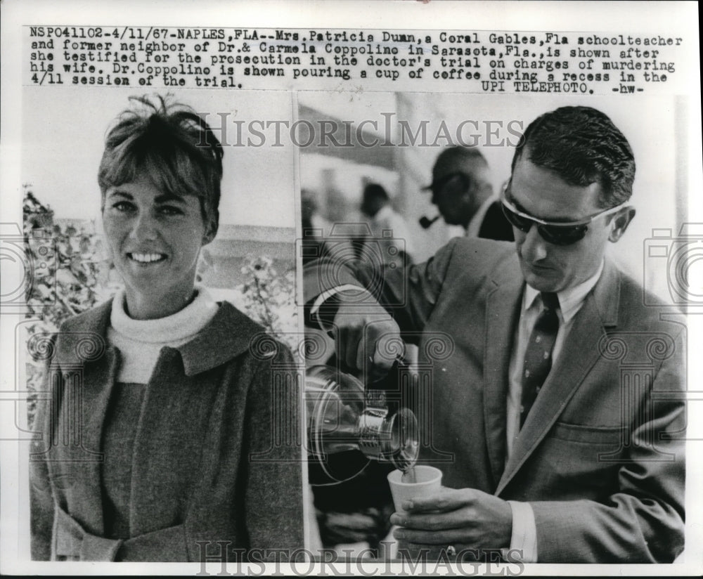 1967 Press Photo naoples, Fla. Mrs Pat Duan teacher & witness at a trial