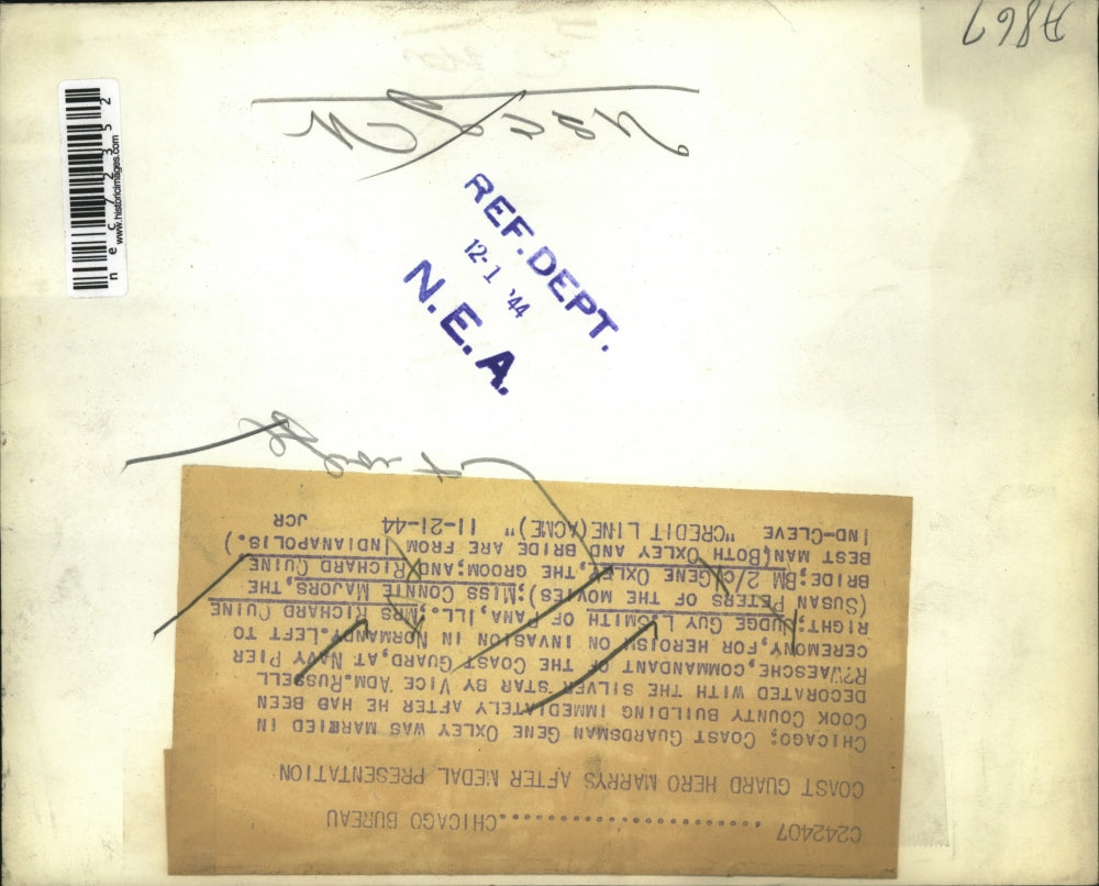 1944 Press Photo Judge Guy Smith, Mrs. Quine, Connie Majors, BM 2/C Gene Oxley