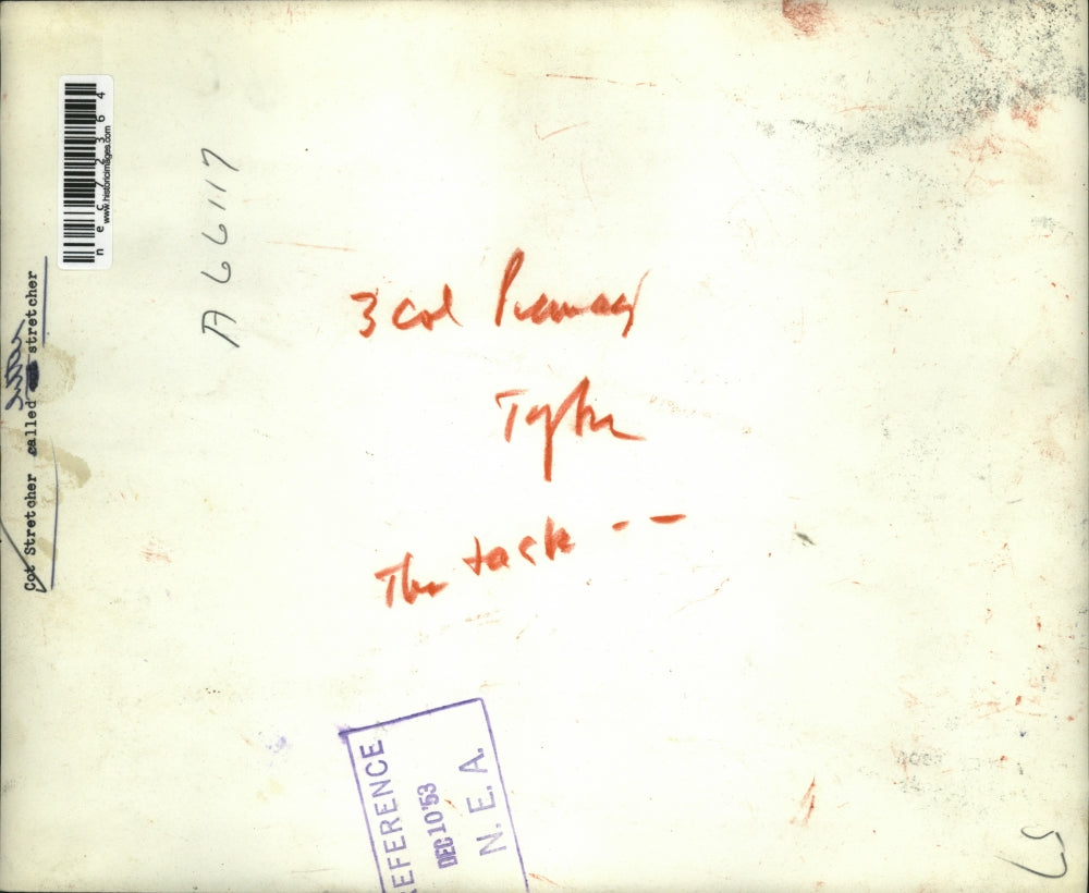 1953 Press Photo Paramedics carry victim on a cot stretcher