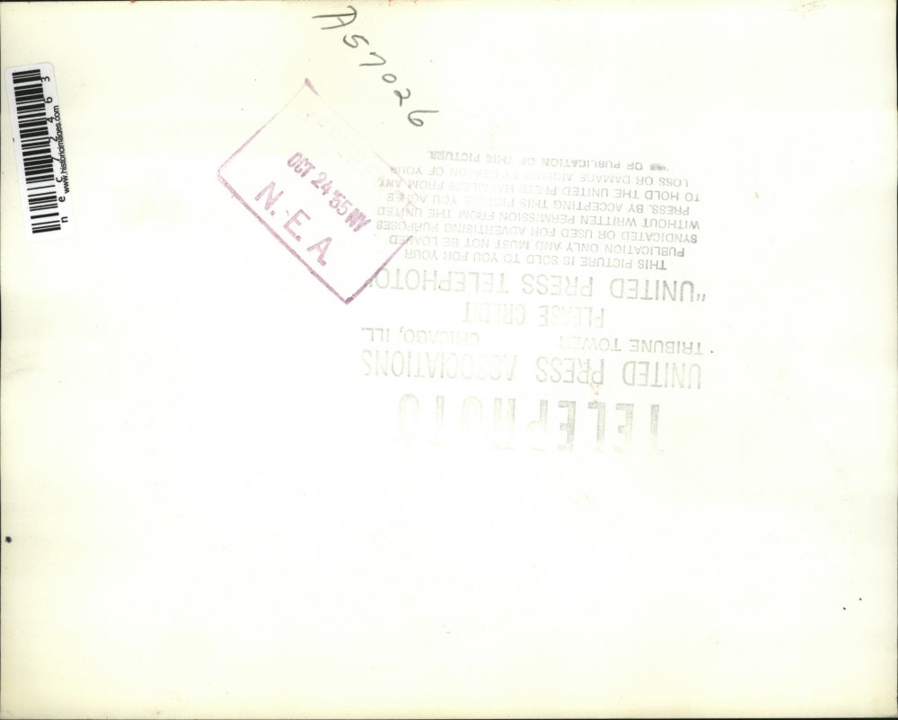 1955 Press Photo Lowry AFB, Col Mattingly, Maj Gen Snyder, Dr P Dudley, J Hagert