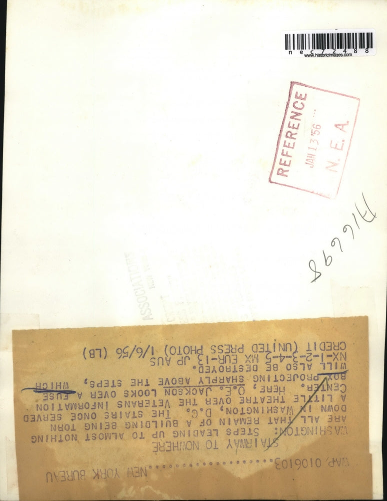 1956 Press Photo Wash DC OE Jackson & fuse box at deconstructed bldg