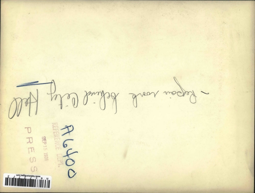 1936 Press Photo workers repairing sidewalk behind city hall