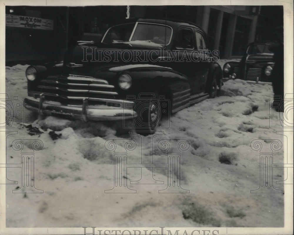1948 Press Photo Butte, Mont hailstones from a strorm