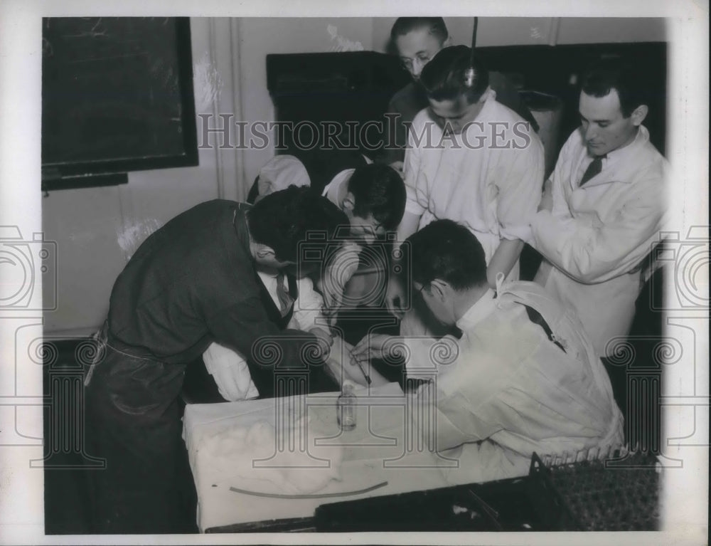 1935 Press Photo James A Roosa, NY tests for Military Academy at West Point