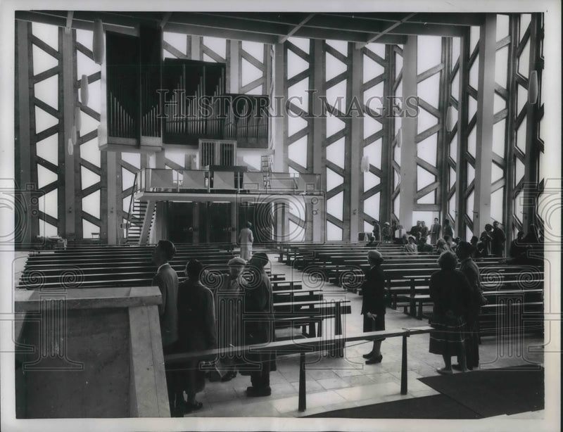 Load image into Gallery viewer, 1957 Press Photo Berlin, St Anegars Catholic Church at Expo

