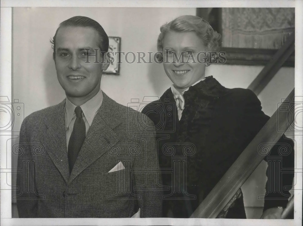 1938 Press Photo Count Edward L Moennich, Countess Moennich of Germany