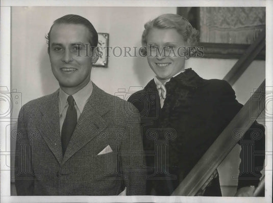 1938 Press Photo Count Edward L Moennich, Countess Moennich of Germany
