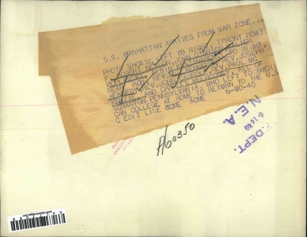 1940 Press Photo FR Nealon, J O'Brien, Polanski,Kaszinski,Revs Kennedy,Carroll