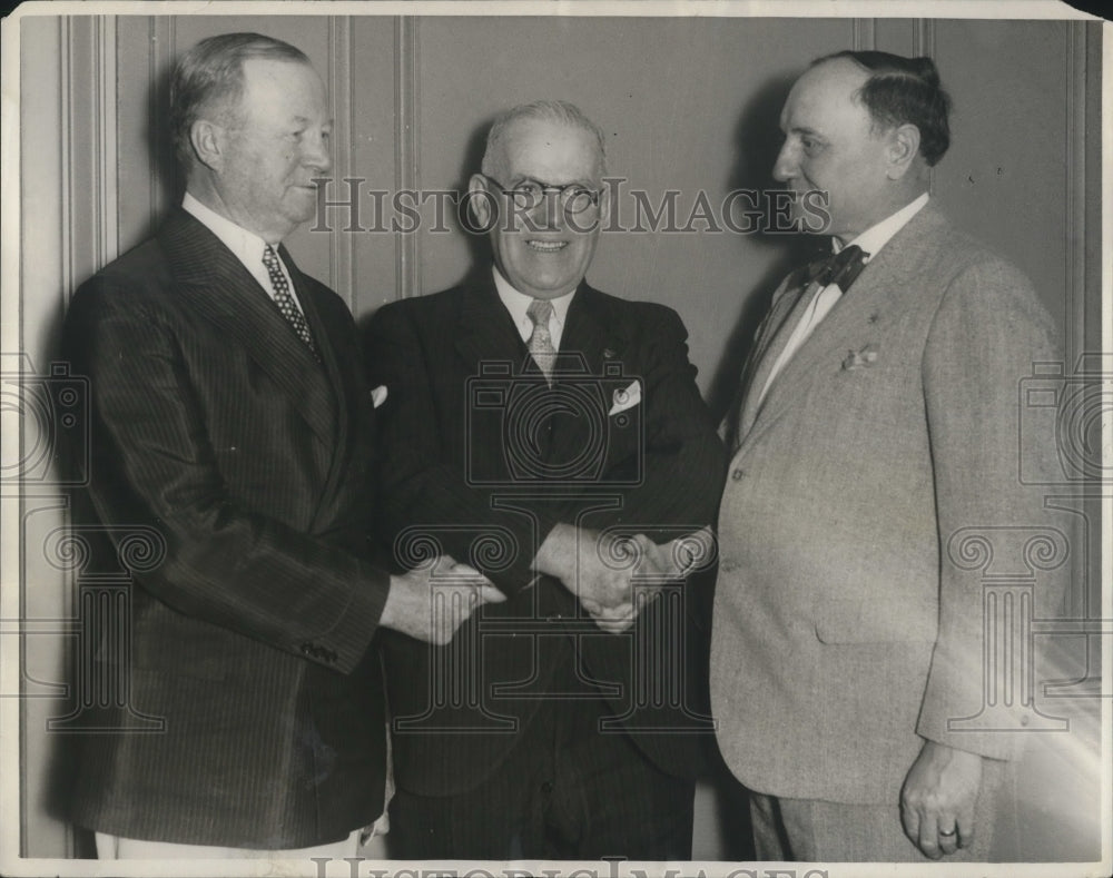 1930 Press Photo John N Moran, Otto DeLuise, Chas Chenu of F.A.E. in San Fran.