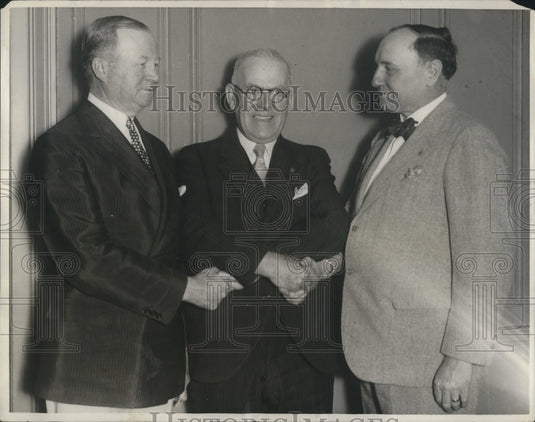 1930 Press Photo John N Moran, Otto DeLuise, Chas Chenu of F.A.E. in San Fran.