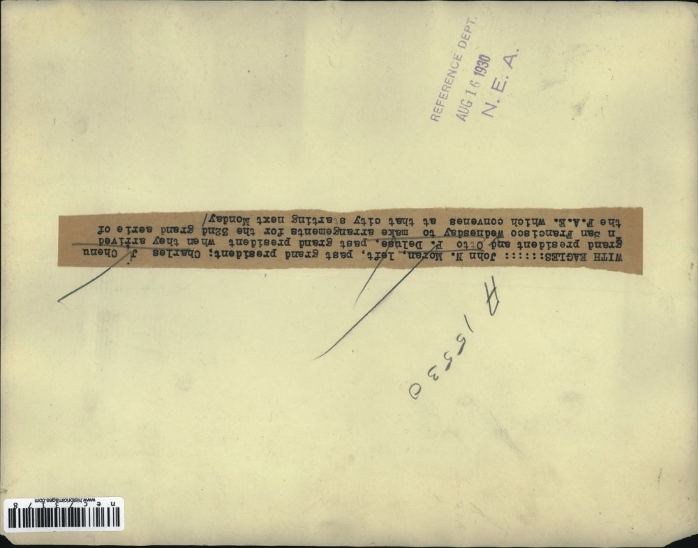 1930 Press Photo John N Moran, Otto DeLuise, Chas Chenu of F.A.E. in San Fran.