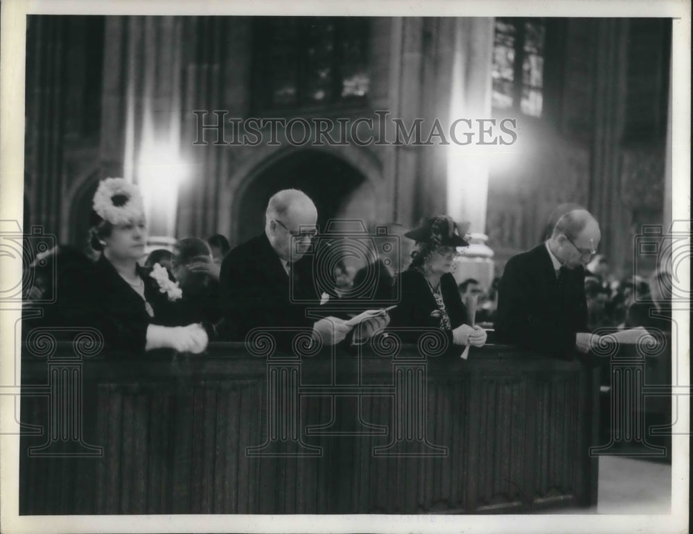1941 Press Photo Mr. & Mrs. Frank C. Walker, Lady & Lord Halifax at Mass
