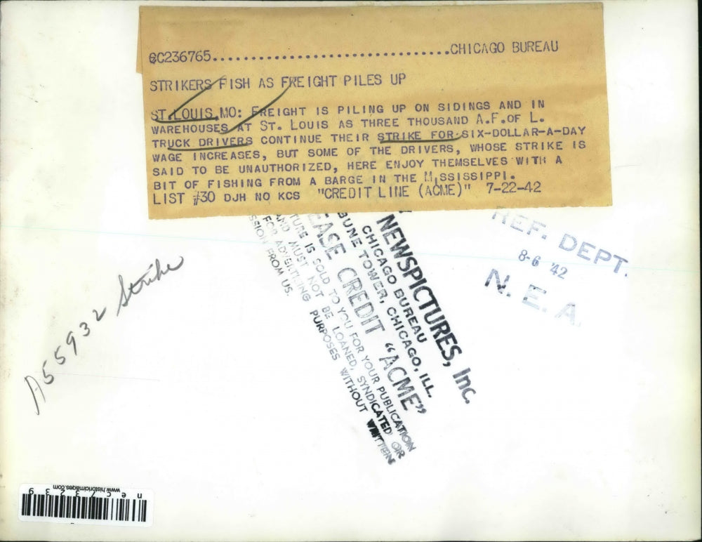 1942 Press Photo St Louis, Mo AFL truck drivers on strike