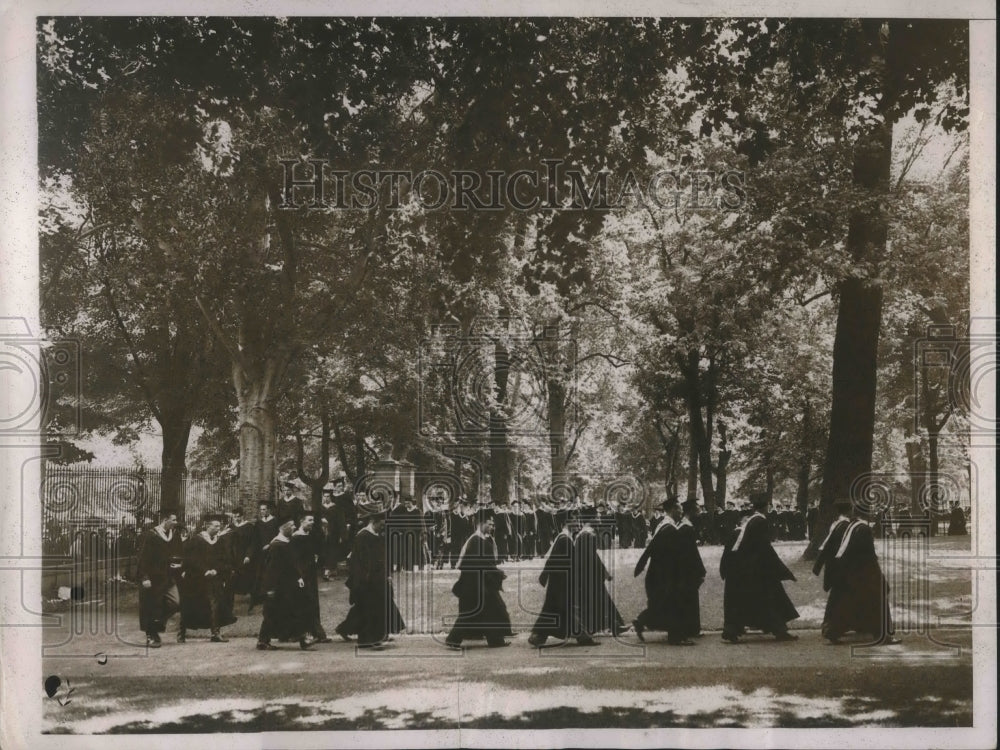 1936 Press Photo 1936 grads at Princeton Univ commencement