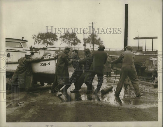 1931 Press Photo Dredge & Dock Co for boats at Lakeside Yachy Club - nec73393