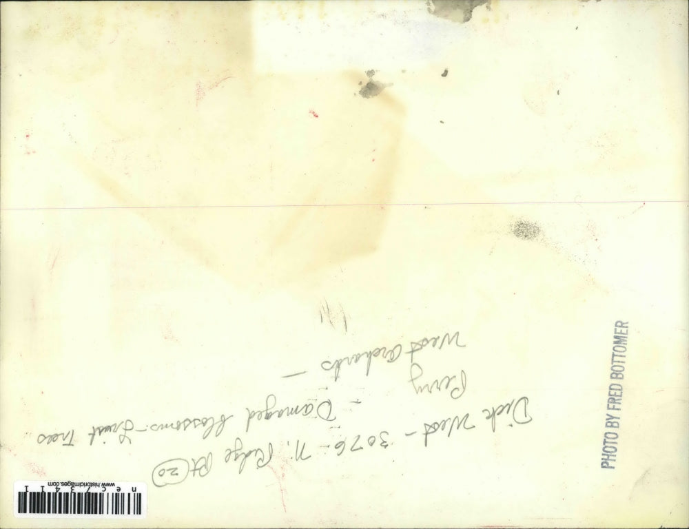 Press Photo Dick West with blooming trees at West Orchards in Cleveland