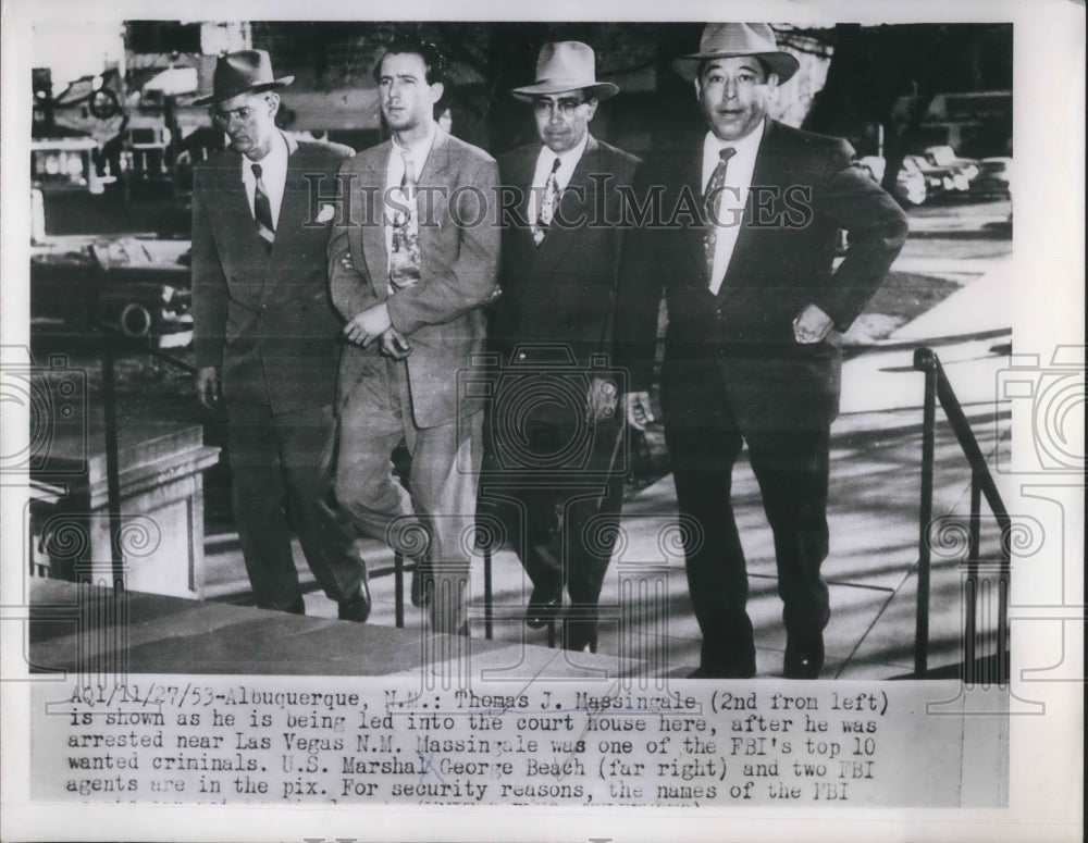 1953 Press Photo Albuquerque, NM Thomas Massingale, FBI 10 Most wanted