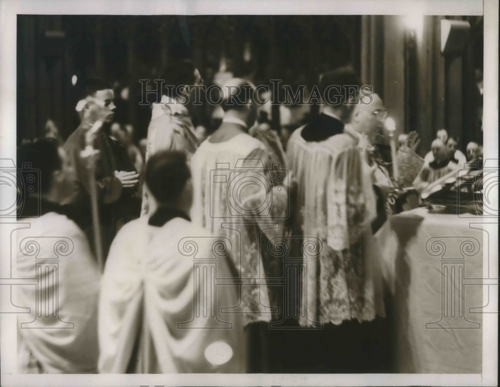 1939 Press Photo Spellman installed as Archbishop of NY, St. Patrick's cathedral