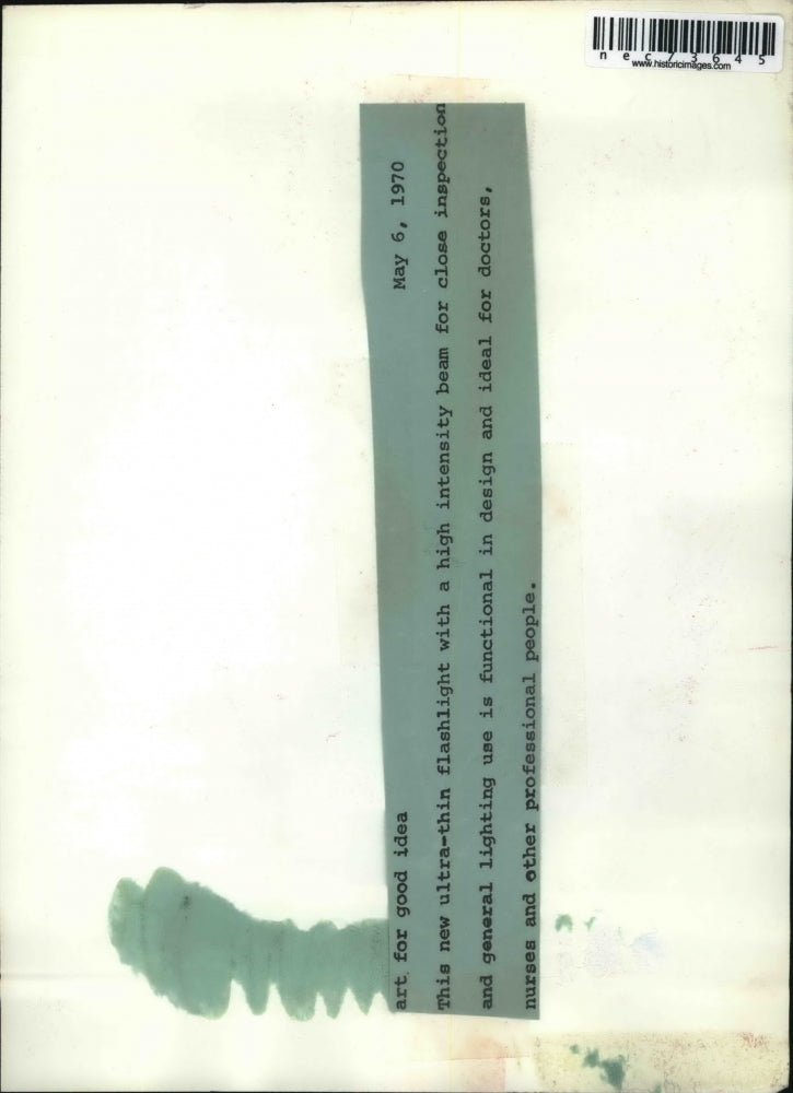 1970 Press Photo New thin flashlight for use by doctors