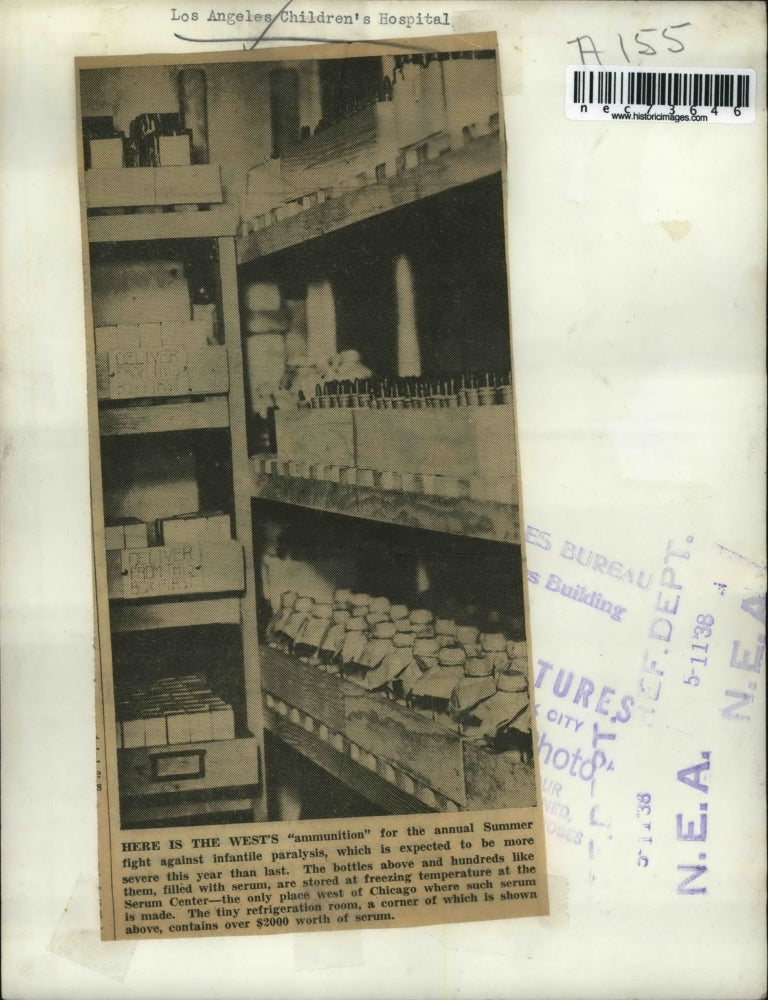 1938 Press Photo LA, Calif Childrens Hospital supply rooms - nec73646
