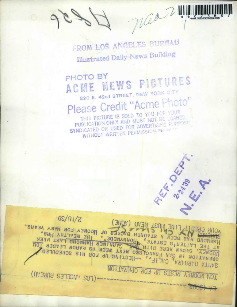 1939 Press Photo Santa Barbara, Calf Tom Mooney & Mrs G Hammond