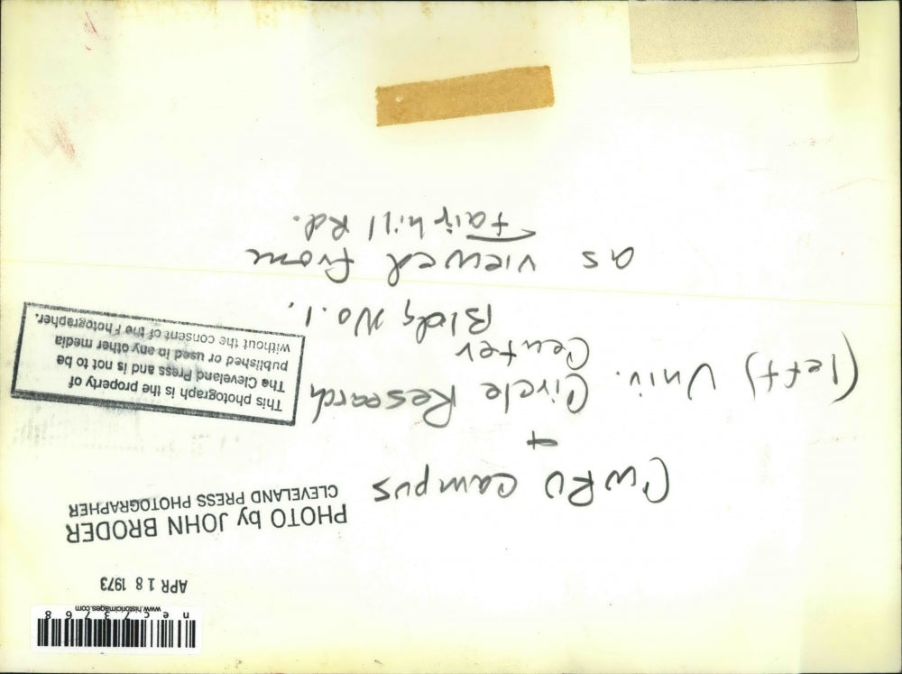 1973 Press Photo CWRU campus at Univ Circle Research center in Cleveland