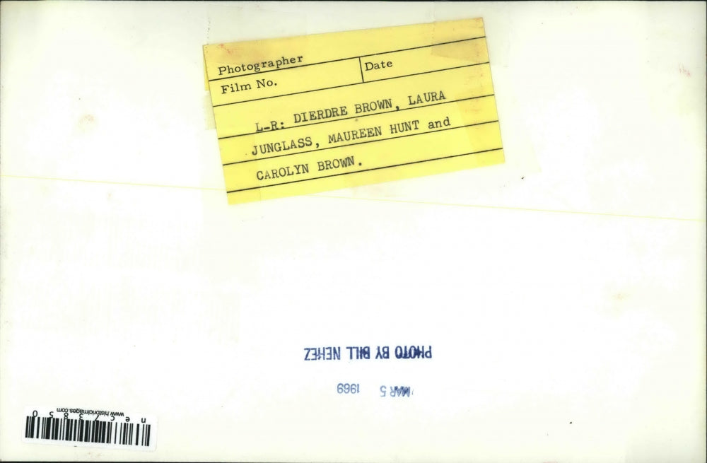 1969 Press Photo Diedre Brown, Laura Junglass, Maureen Hunt, Carolyn Brown