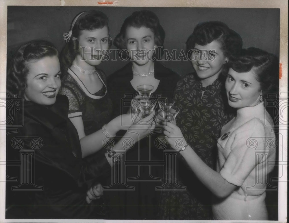 1950 Press Photo Zela Skladana, Ruth Basigkow, Mrs B Parobek, D Manak
