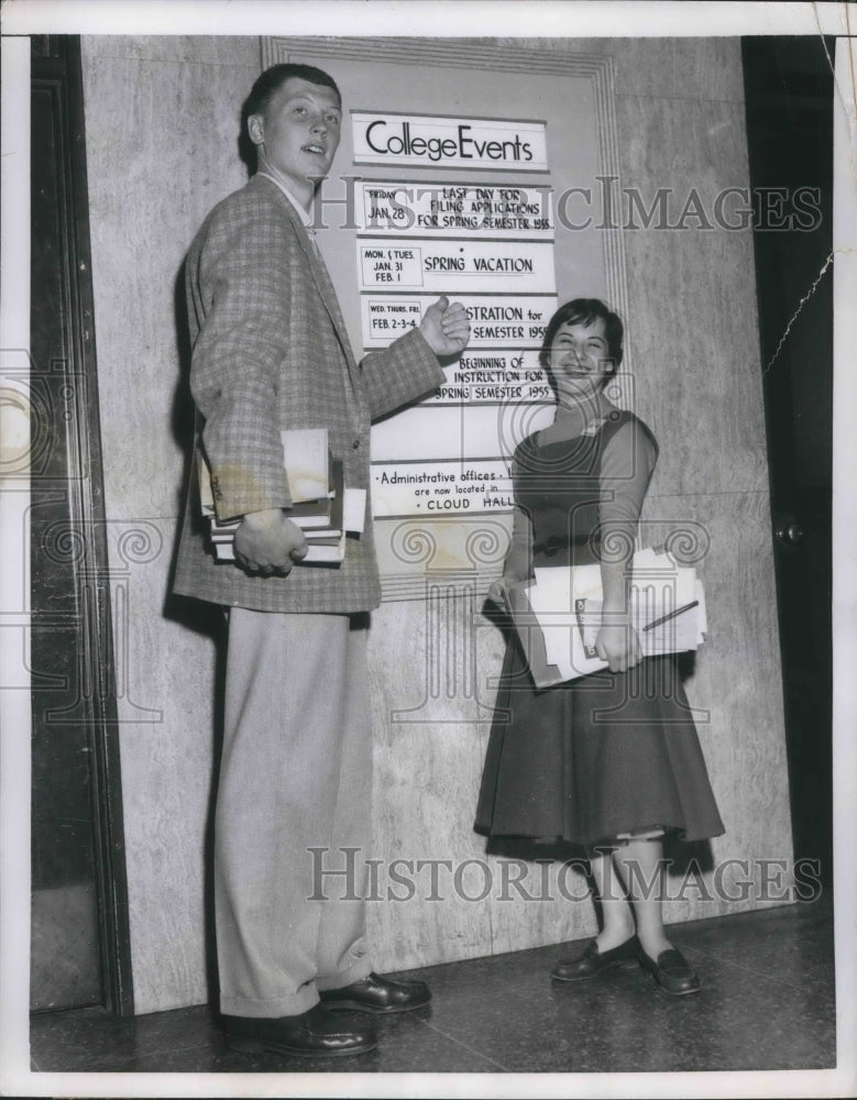 1955 Press Photo San Francisco City College, Al Kingston & Marian Cheader