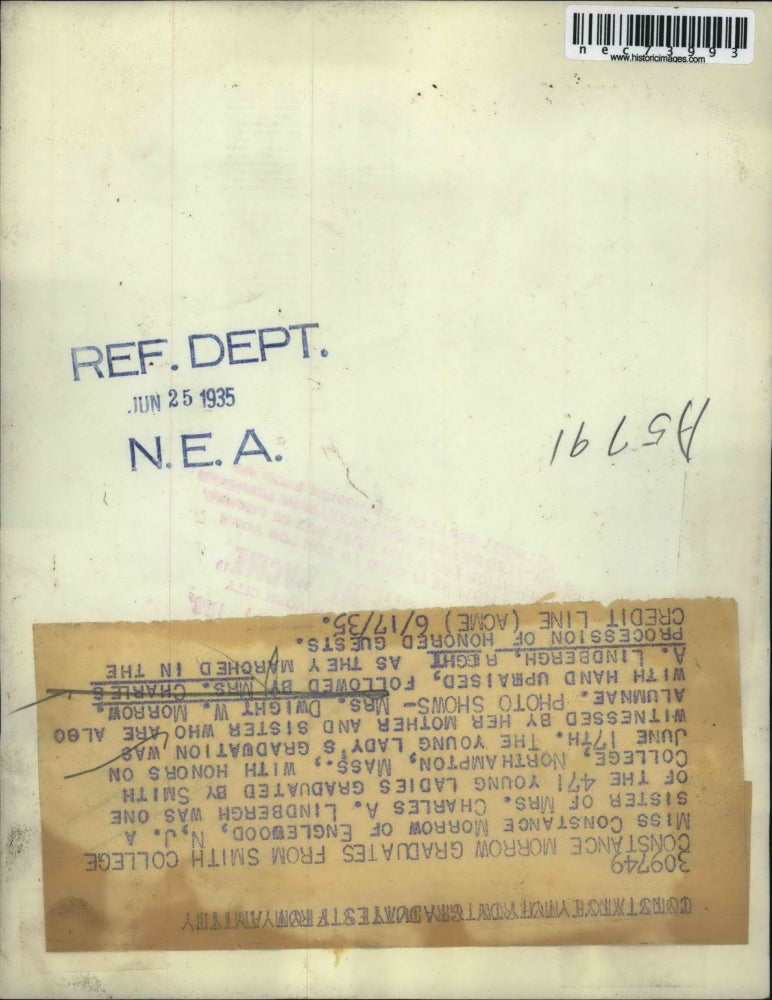 1935 Press Photo Miss Constance Morrow graduates from Smith College - nec73993