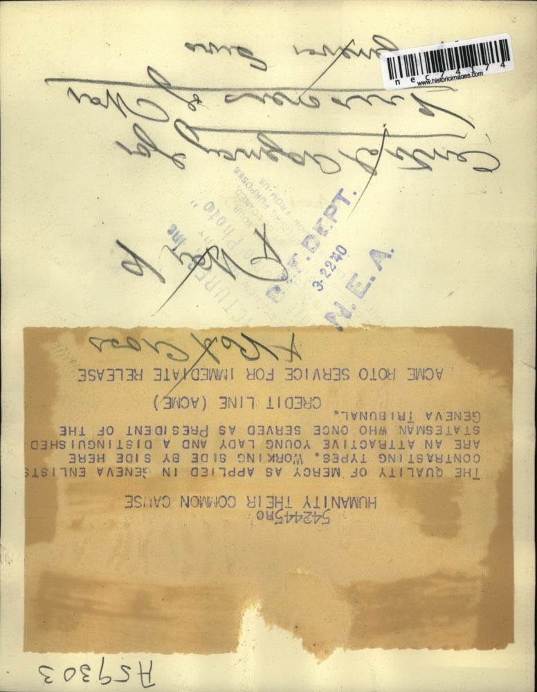 1940 Press Photo Central Agency for Prisoners of War