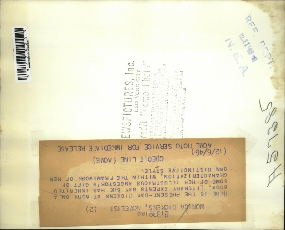 1946 Press Photo Monica Dickens, Novelist