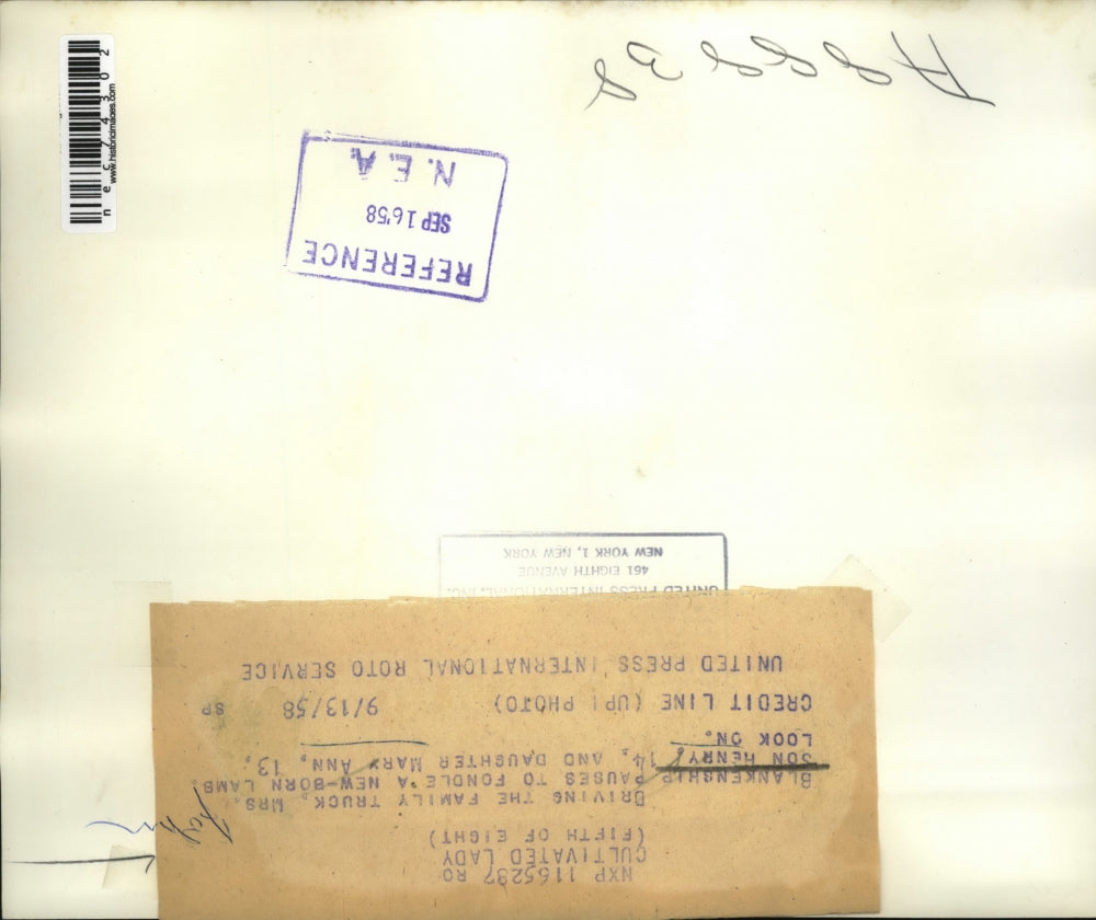 1958 Press Photo Mrs John Blanlenship, son Henry & daughter Mary Ann