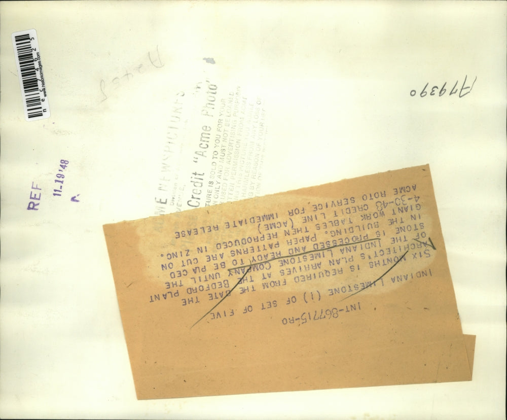 1948 Press Photo Ind Limestone Company & architects at plant