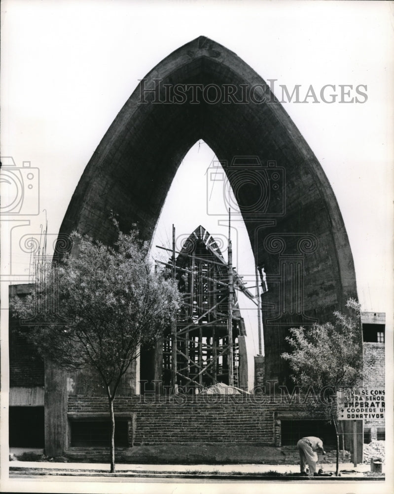 1956 Press Photo Sancyuary of Nuestra Senorha De Guadalupe in Mexico City