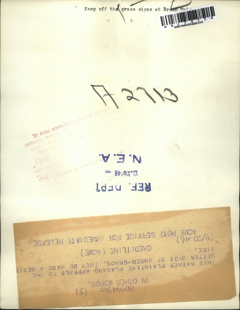 1946 Press Photo Sign appeals to students at a college campus