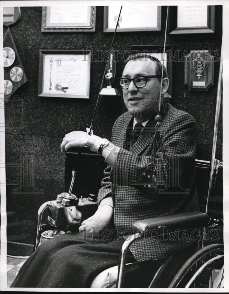 1968 Press Photo Walls of Rheinberger's Main Office Covered with Civic Awards