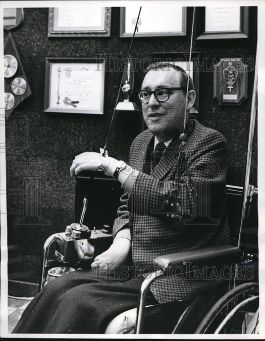 1968 Press Photo Walls of Rheinberger's Main Office Covered with Civic Awards