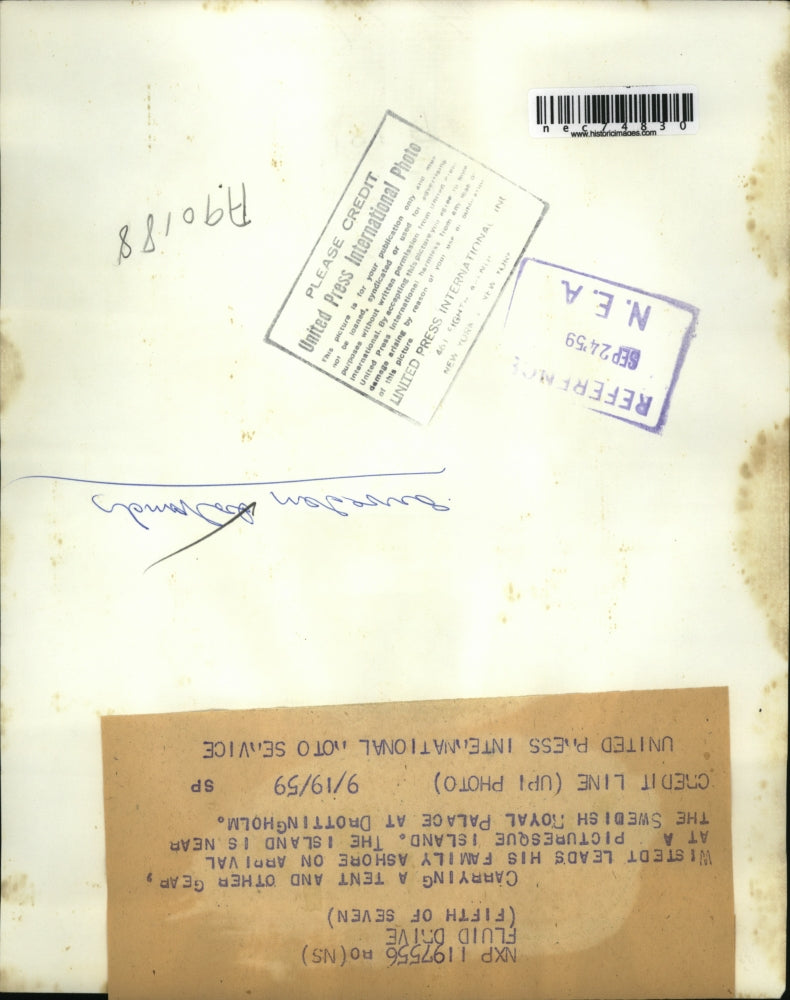 1959 Press Photo Mr Wisted & family fishing in Sweden