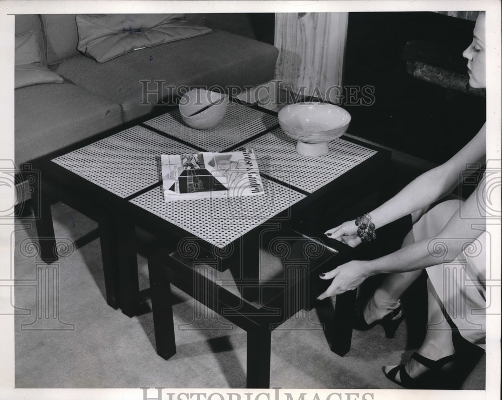 1945 Press Photo Nesting Coffee Table- Historic Images