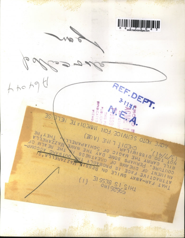 1941 Press Photo Bessie Mazzarella to wear Schiaperrelli fashions