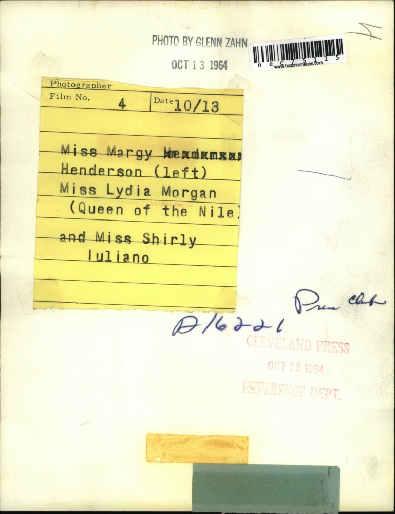 1964 Press Photo Margy Henderson, Lydia Morgan, Shirly Luliano at Press Club
