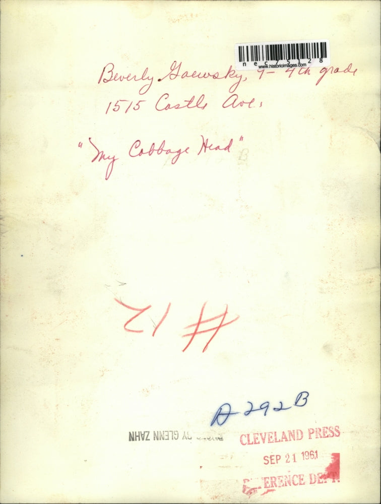 1961 Press Photo Beverly Gaewsky in 4th grade in Cleveland, Ohio