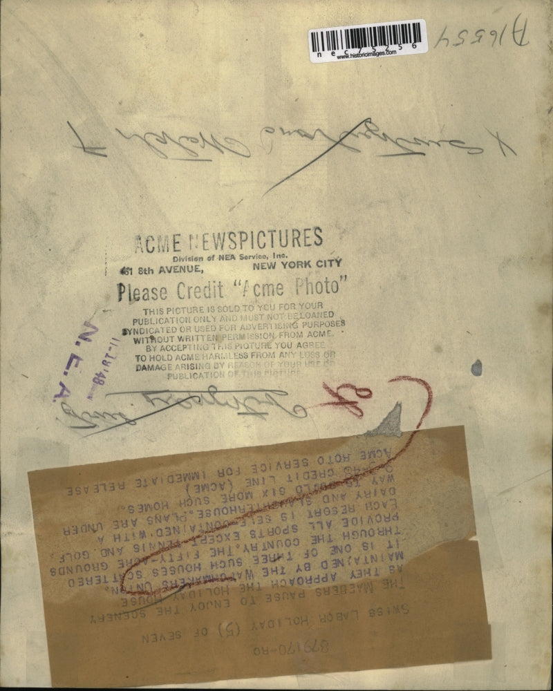 1948 Press Photo Watchmakers Holiday House in Switzerland